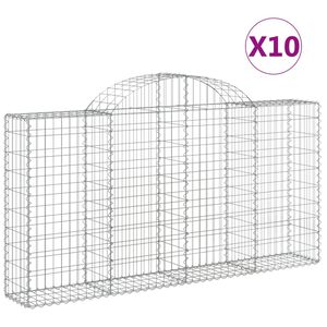 vidaXL kaarekujulised gabioonkorvid 10 tk, 200x30x100/120 cm, raud