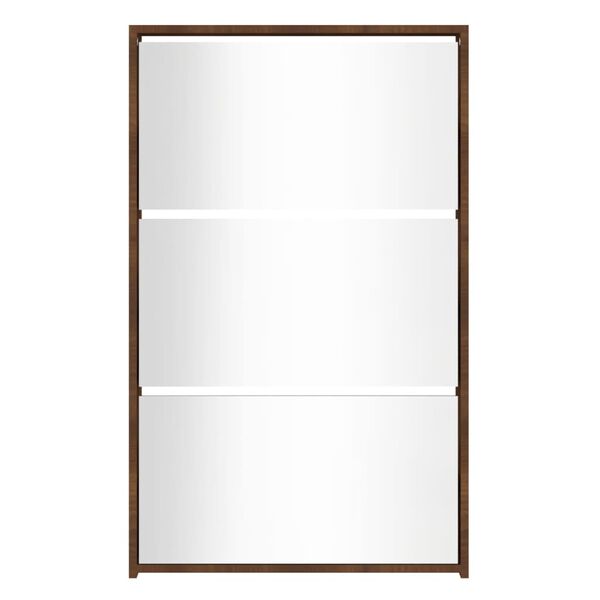 vidaXL 3 sahtliga kingakapp peegliga, pruun tamm, 63x17x102,5 cm