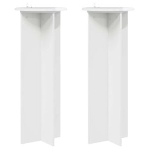 vidaXL Taimede alus 2 pcs K&otilde;rgl&auml;ikega valge &Oslash;40 x 100 cm Tehispuit