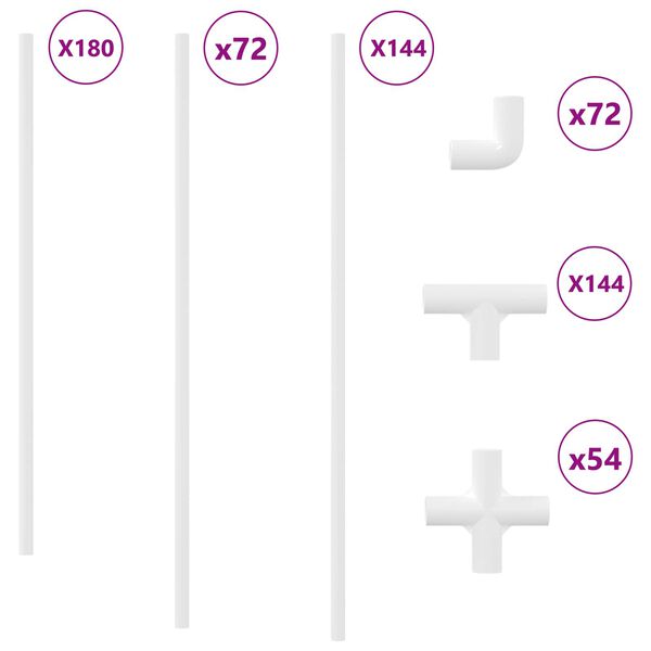 vidaXL PVC toru 29 pcs Valge PP ja PE