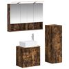 vidaXL Vannitoa m&ouml;&ouml;bleset 4 pcs Suitsutatud tamm Tehispuit ja klaas