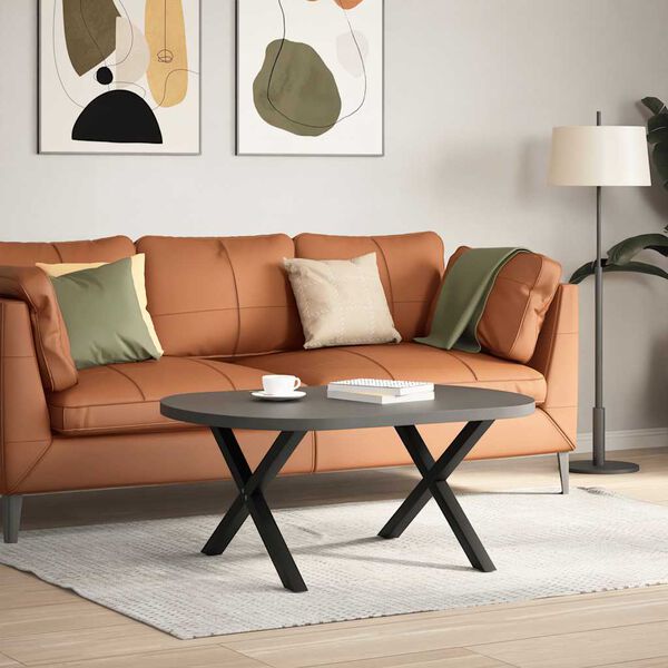 vidaXL kohvilaua jalad, X-kujulised, 2 tk, mustad, 70 x (42&ndash;43) cm, teras