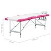 vidaXL 4 tsooniga kokkupandav massaažilaud, alumiinium, valge ja roosa