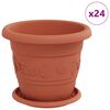vidaXL Taimepotid 24 pcs Kohviroosa &Oslash; 26 x 21.5 cm Plastmass