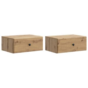 vidaXL Seinale kinnitatav &ouml;&ouml;tis 2 tk Artisan tamm 49 x 34,5 x 20 cm