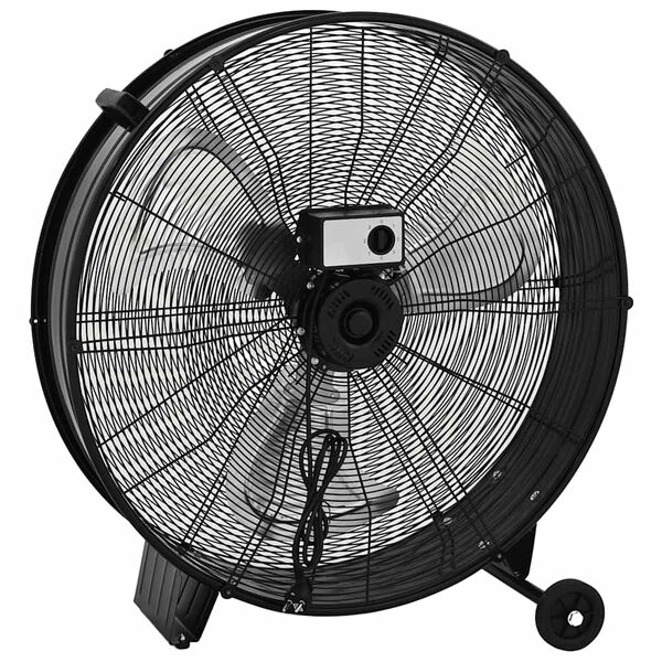 vidaXL trummelventilaator, 77 cm, 187,7 W, must