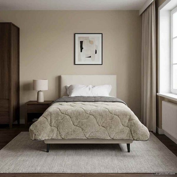 vidaXL T&auml;ispika aasta tekk Rapistatud Helehall 135 x 200 cm