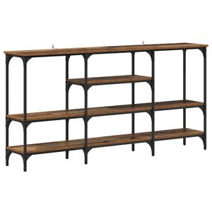 vidaXL Konsoollaud riiuliga Vana puit 160 x 29 x 80 cm Tehispuit