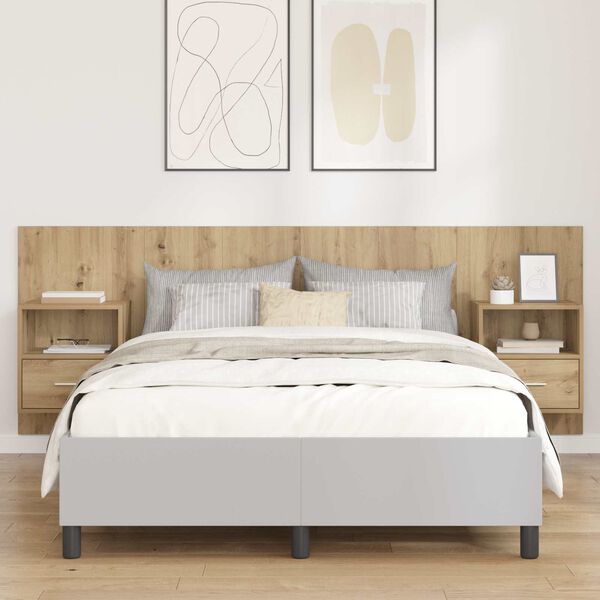 vidaXL Peatoed Kapiga sahtliga riiuliga 3 pcs K&auml;sit&ouml;&ouml;puu Tehispuit