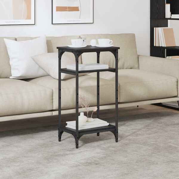 vidaXL K&uuml;lglaud riiuliga Must tamm 40 x 30 x 75 cm Tehispuit