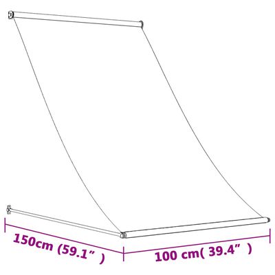 vidaXL sissetõmmatav varikatus, kreemjas, 100x150 cm, kangas/teras