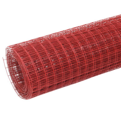 vidaXL kanade traataed, teras PVC kattega, 10 x 0,5 m, punane