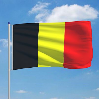 vidaXL Belgia lipp ja lipumast, alumiinium, 6 m