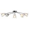 vidaXL laelamp l&auml;bipaistvate klaasist varjudega 5 E14 pirni, tulp