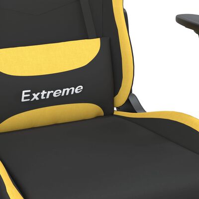 vidaXL pööratav mänguritool, must ja kollane, kangas