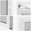vidaXL keldriaken "RISOR" 110 x 70 cm, kallutatav ja p&ouml;&ouml;rdavatav, DIN, vasakpoolne, valge