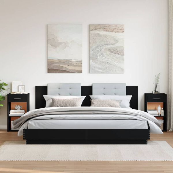 vidaXL &ouml;&ouml;kapid 2 tk, must, 35x34x65 cm, tehispuit