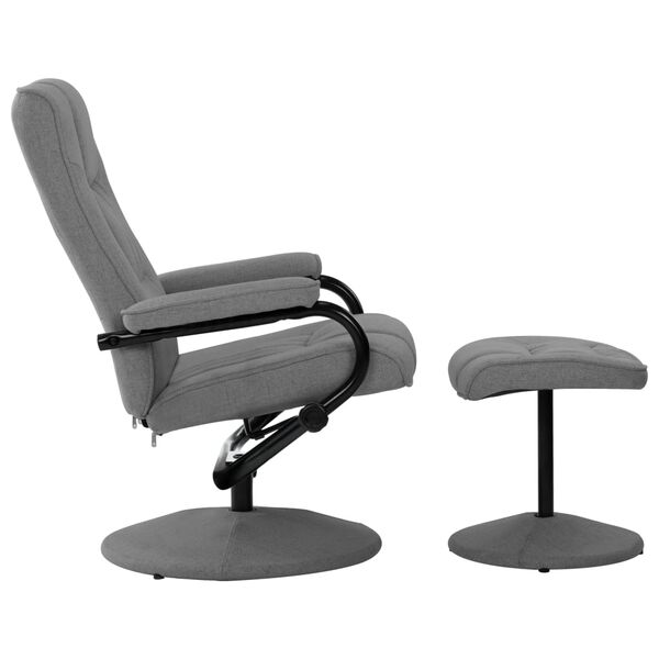 vidaXL tugitool jalatoega, helehall, kangas