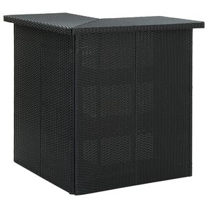 vidaXL nurga baarilaud, must, 100 x 50 x 105 cm, pol&uuml;rotang