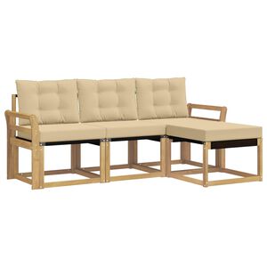 vidaXL V&auml;li diivanikomplekt padjaga 4 pcs Valge ja Beez