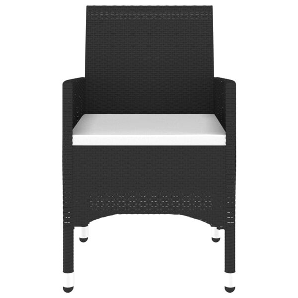 vidaXL 3-osaline aia bistrookomplekt, polürotang ja täispuit, must