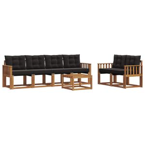 vidaXL V&auml;li diivanikomplekt padjaga 7 pcs Looduslik ja must