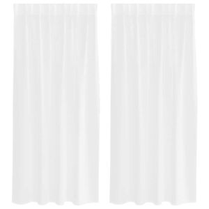 vidaXL Voile Kardin kardinatega 2 pcs Valge 175 x 140 cm Pol&uuml;ester