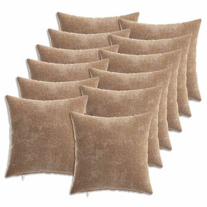 vidaXL Diivanipadi 12 tk HEERLEN Pruun 40 x 40 cm &Scaron;en&uuml;&uuml;lfabric