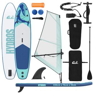 vidaXL Kootud SUP laud purjega HYDROS 330 x 76 x 15 cm T&uuml;rkiis jaoks
