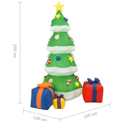 vidaXL täispuhutav jõulupuu, LED, sise/välis-tingimusteks, 240 cm