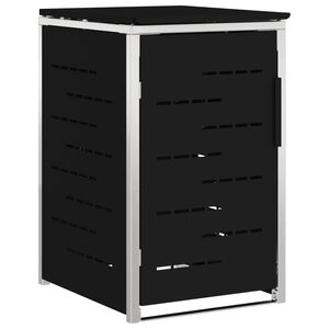 vidaXL Ratastega pr&uuml;gikasti hoidmine Must 77,5 x 69 x 112,5 cm