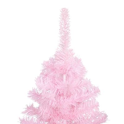 vidaXL valgustusega kunstkuusk kuulidega, roosa, 150 cm, PVC