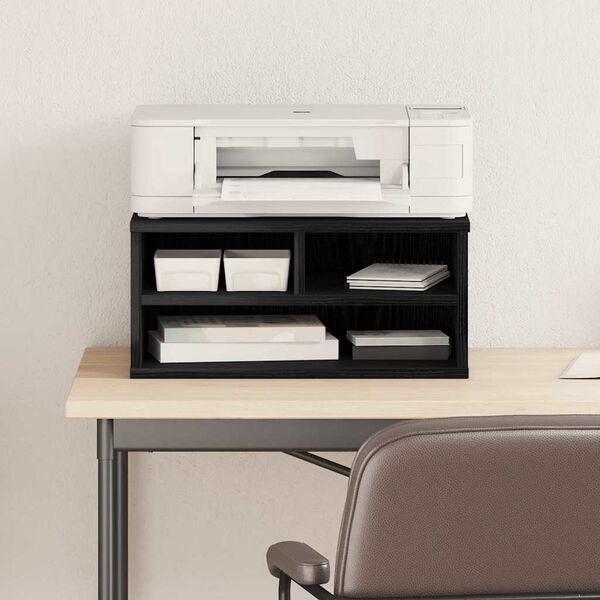vidaXL Printeri alus Must tamm 49 x 40 x 22.5 cm Tehispuit