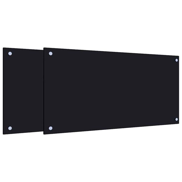 vidaXL k&ouml;&ouml;gi pritsmekaitsed 2 tk, must, 80 x 40 cm, karastatud klaas