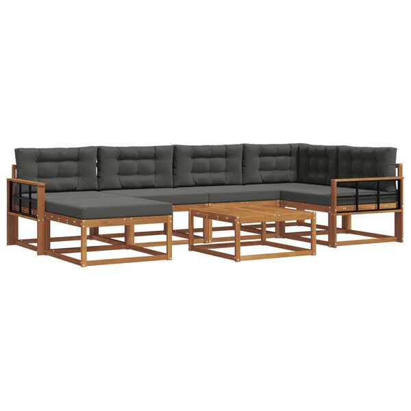 vidaXL V&auml;li diivanikomplekt padjaga 7 pcs Looduslik ja antriit