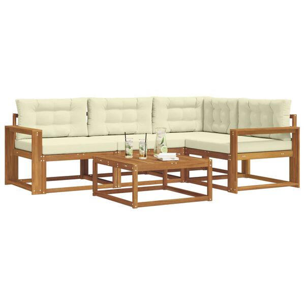 vidaXL V&auml;li diivanikomplekt padjaga 5 pcs Looduslik ja kreem