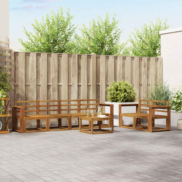 vidaXL V&auml;li diivanikomplekt 7 pcs Neutraalne Tugev akatsiapuu