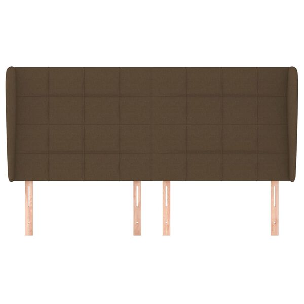 vidaXL voodipeats servadega, tumepruun, 203x23x118/128 cm, kangas