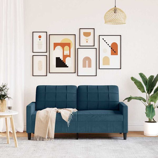 vidaXL 2-kohaline diivan, sinine,, 140 cm, samet