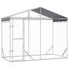 vidaXL katusega koeraaedik, h&otilde;bedane, 3x1,5x2,5 m, tsingitud teras