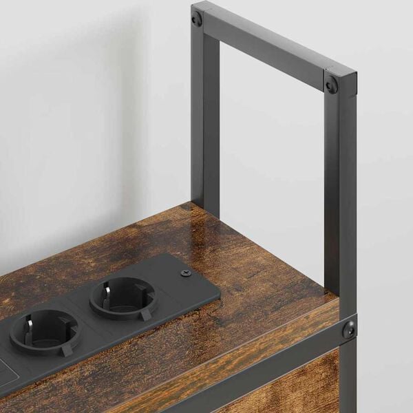 vidaXL S&auml;ilitusega peatoed laadimisjaamaga Suitsutatud tamm Tehispuit