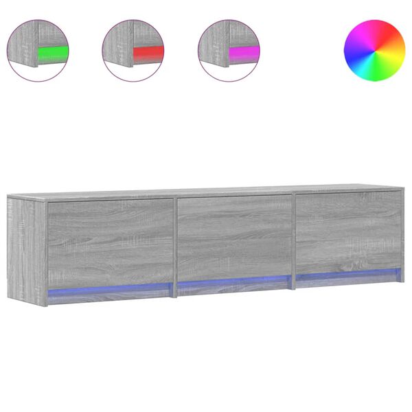 vidaXL Telerikapp LEDiga Hall Sonoma 165 x 34 x 40 cm Tehispuit