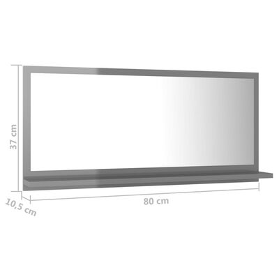 vidaXL vannitoa peeglikapp hall 80x10,5x37 cm puitlaastplaat
