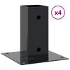 vidaXL postialused ruudukujulised 4 tk, 71x71 mm, pulberv&auml;rvitud teras