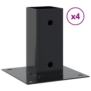 vidaXL postialused ruudukujulised 4 tk, 71x71 mm, pulberv&auml;rvitud teras