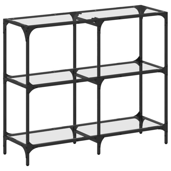 vidaXL kohvilaud, l&auml;bipaistev klaasplaat, 98x30x81 cm, teras