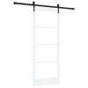 vidaXL Libisev uks Valge 83 x 202 cm Soe m&auml;nnipuit ja klaas