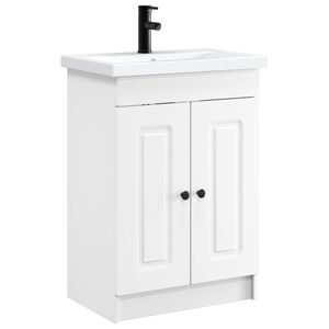 vidaXL Vannitoa m&ouml;&ouml;bleset Valge 56 x 37,5 x 81 cm Tehispuit