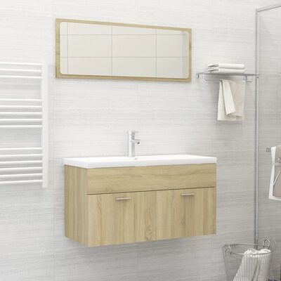 vidaXL 2-osaline vannitoamööbli komplekt, Sonoma tamm, puitlaastplaat