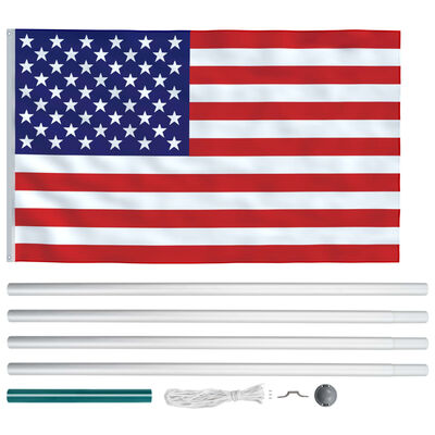 vidaXL USA lipp ja lipumast, alumiinium, 6,2 m